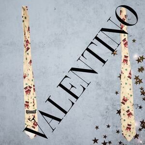 Vintage VALENTINO Garavani Men's Tie, Necktie, Christmas Theme